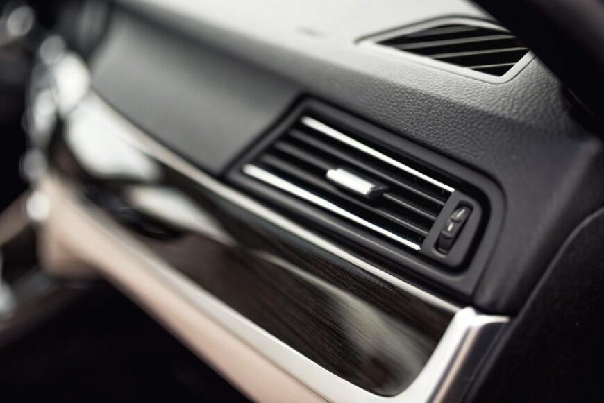 Car ventilation system with adjustment buttons and details of modern car